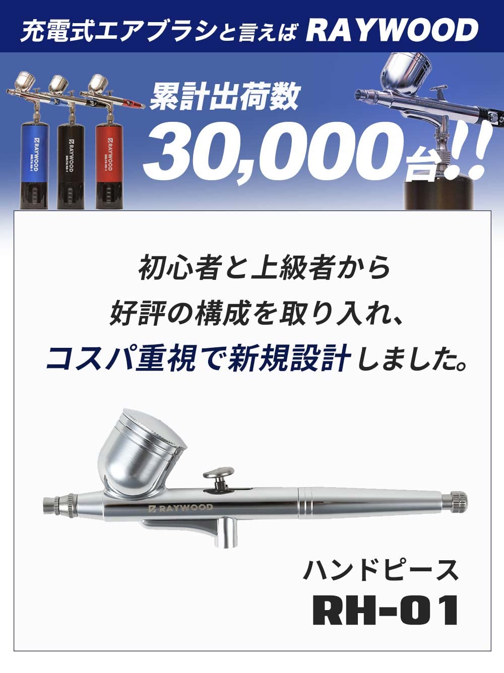 Amazon | RAYWOOD エアブラシ デルタ ハンドピース ダブル